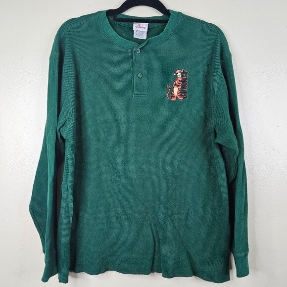 Disney Green waffle knit thermal Tigger long sleeve size medium - Picture 1 of 5